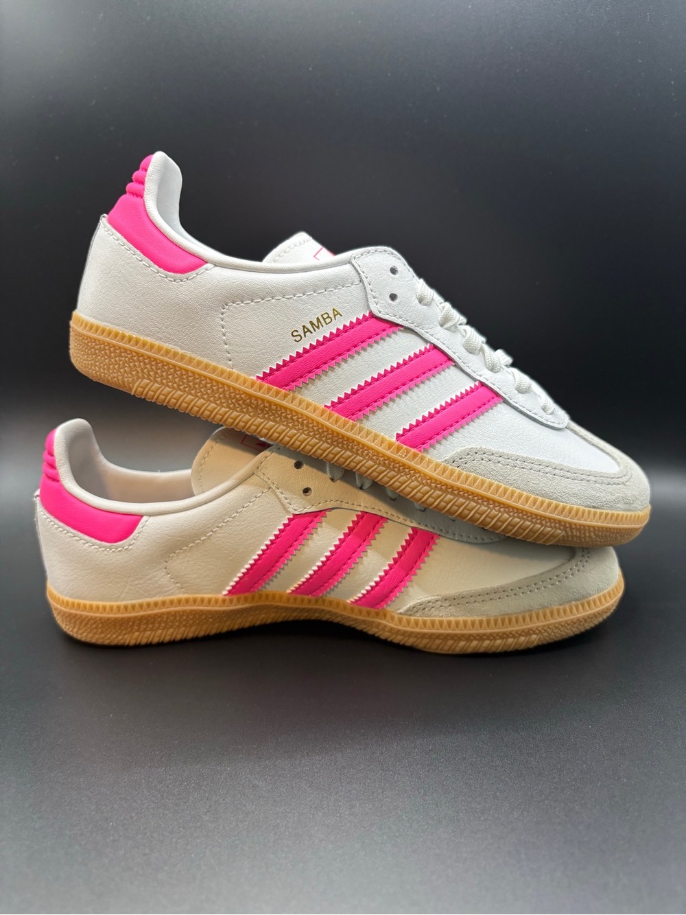 NWT Youth Size 7 adidas Samba OG J Pink White Gum OG box